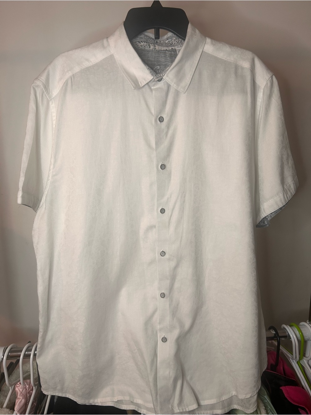 Robert Graham Men's White Short-Sleeve Button-Down Shirt